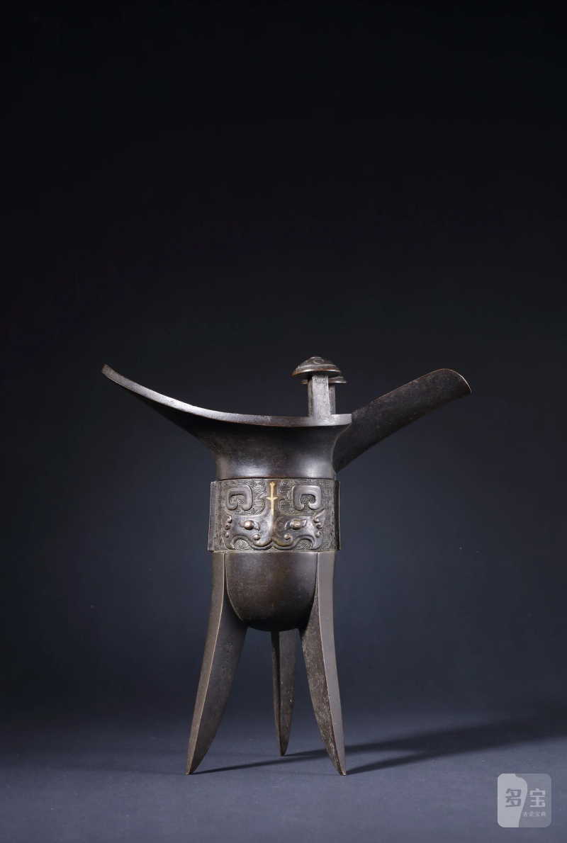 明铜错金银爵杯 - 图2